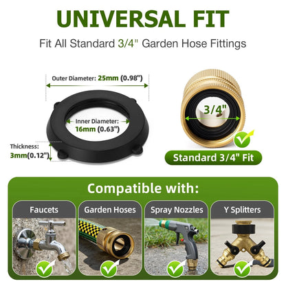 30 Pack Garden Hose Washers 3/4-inch, Black