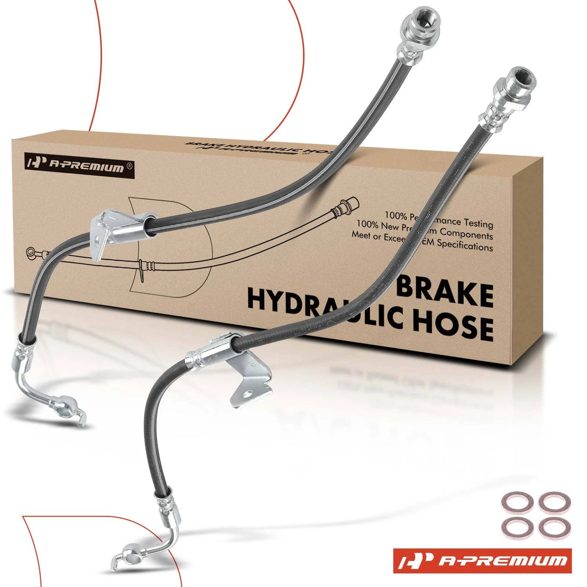 2X Front Brake Hydraulic Hoses for Genesis G80 (2015–2016) 58732B1100, H622650, 58731B1100