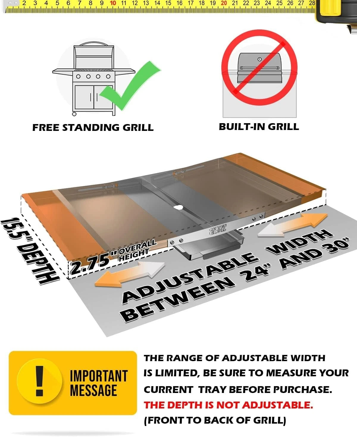 Grease Tray for Dyna Glo Grill (Replacement Part)