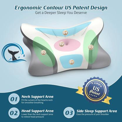 Cervical Neck Pillow for Pain Relief (Queen Size)