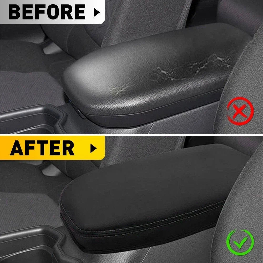 Armrest Cover Pad in Black PU Leather for Toyota RAV4 (2019-2025)
