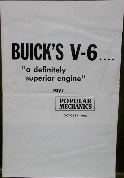 Reprint Article for Buick V6 (1962) - Popular Mechanics Oct 61