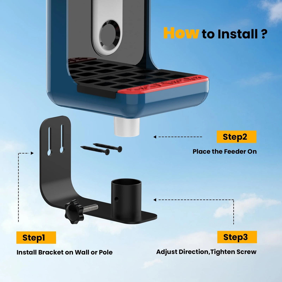 Wall Mount Bracket for BirdBuddy Pro1/2 Smart Feeder