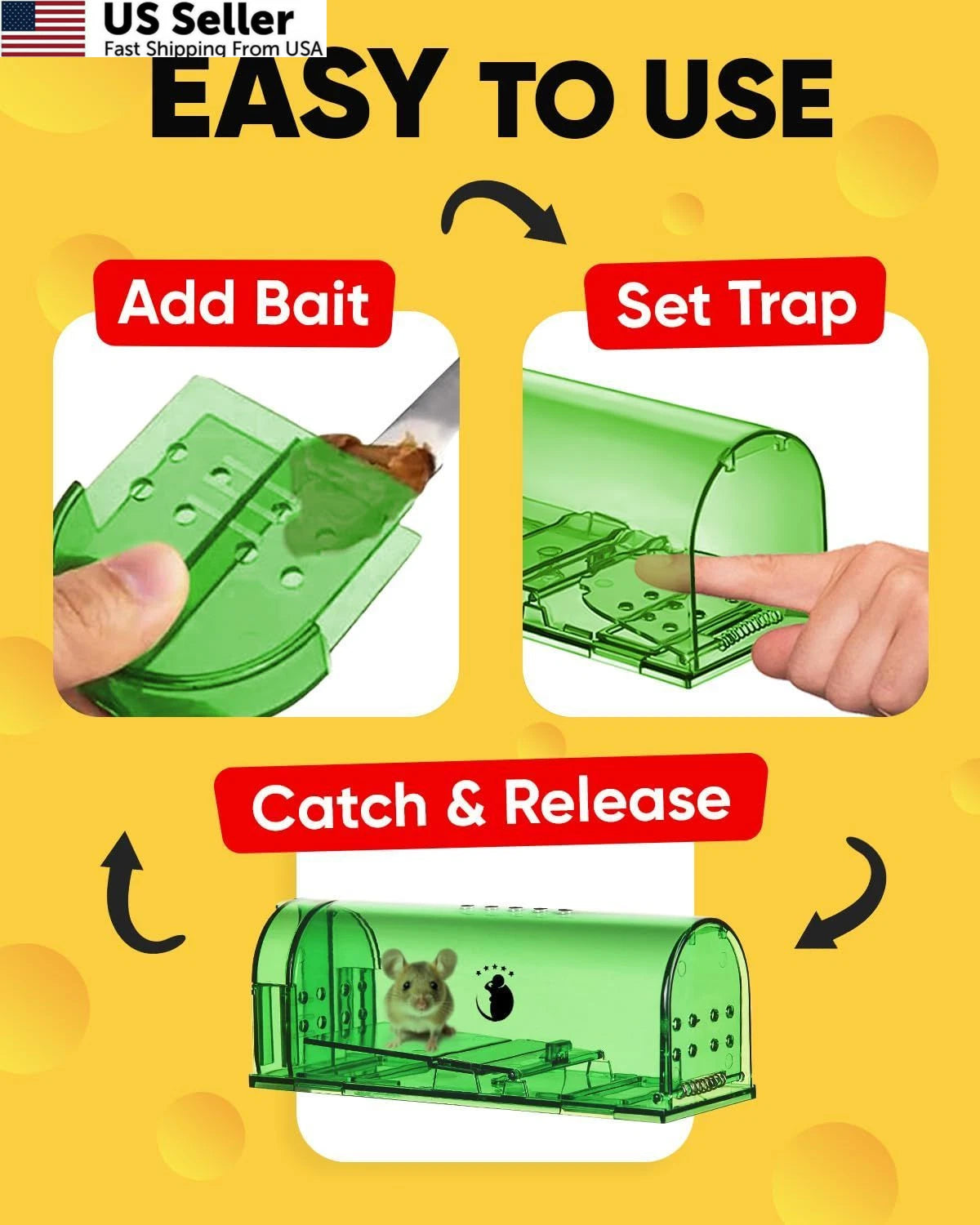 4X Humane Mouse Traps for Motel (No Kill Live Catch)