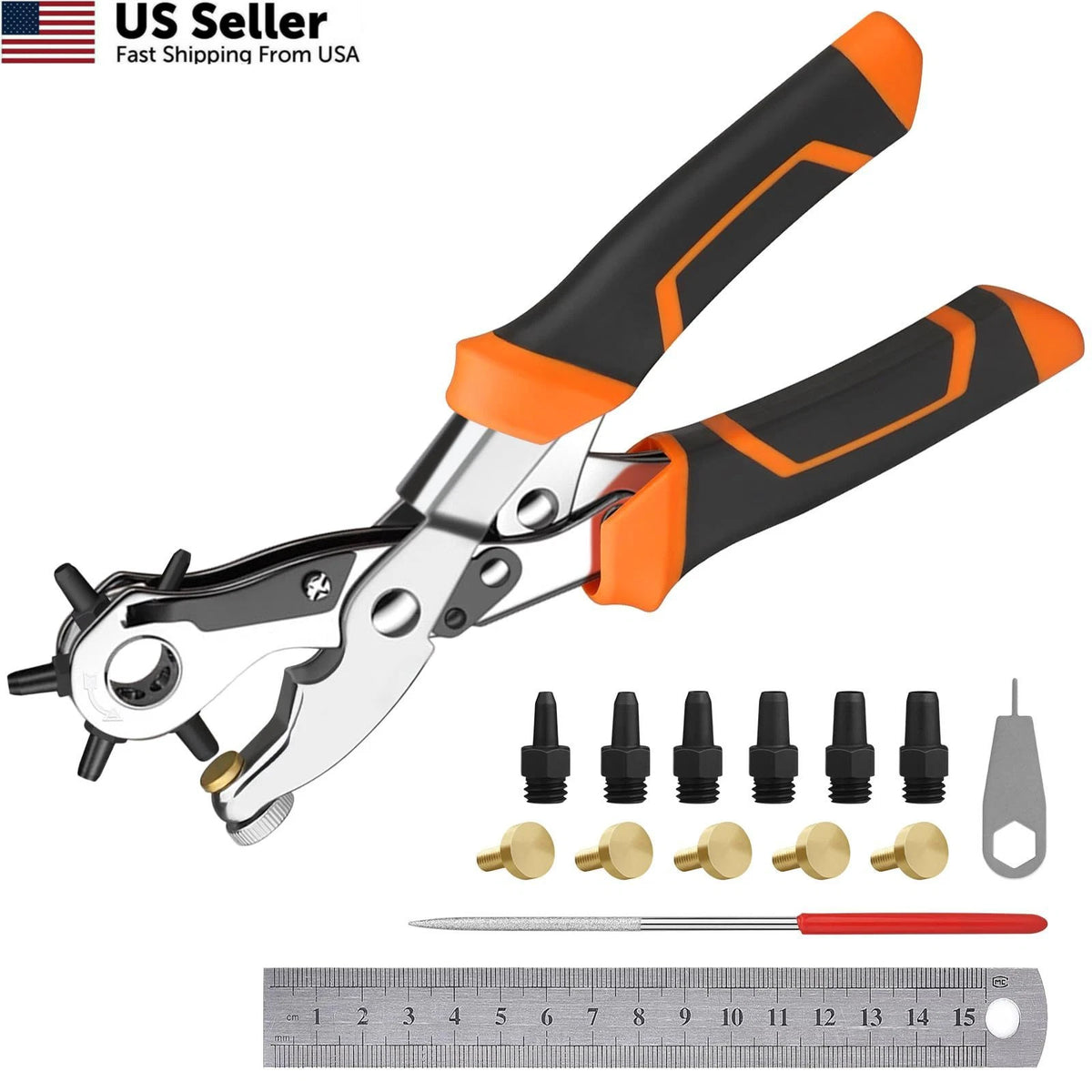 Heavy Duty Revolving Punch Plier Kit for Leather Craft (DIY)