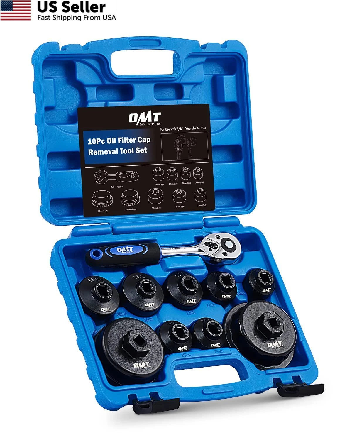 10pc Oil Filter Wrench Set for Universal Use (24-64.5mm)