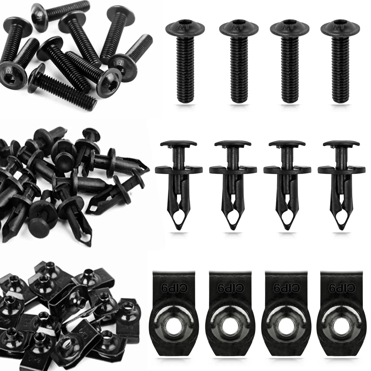 30pcs Body Panel Torx Screws, UType Nuts, Fastener Rivets for UTV/ATV