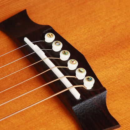 6X Bone Guitar Bridge Pins for Acoustic (White)