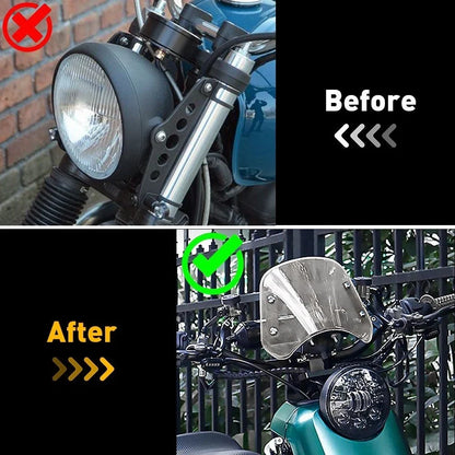 Clear Windscreen for Motorcycle 5"-7" with Mounting Bracket