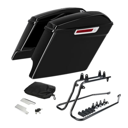 Saddlebag Speaker Lids & Bracket Set 5" for Harley Softail 1984-2017