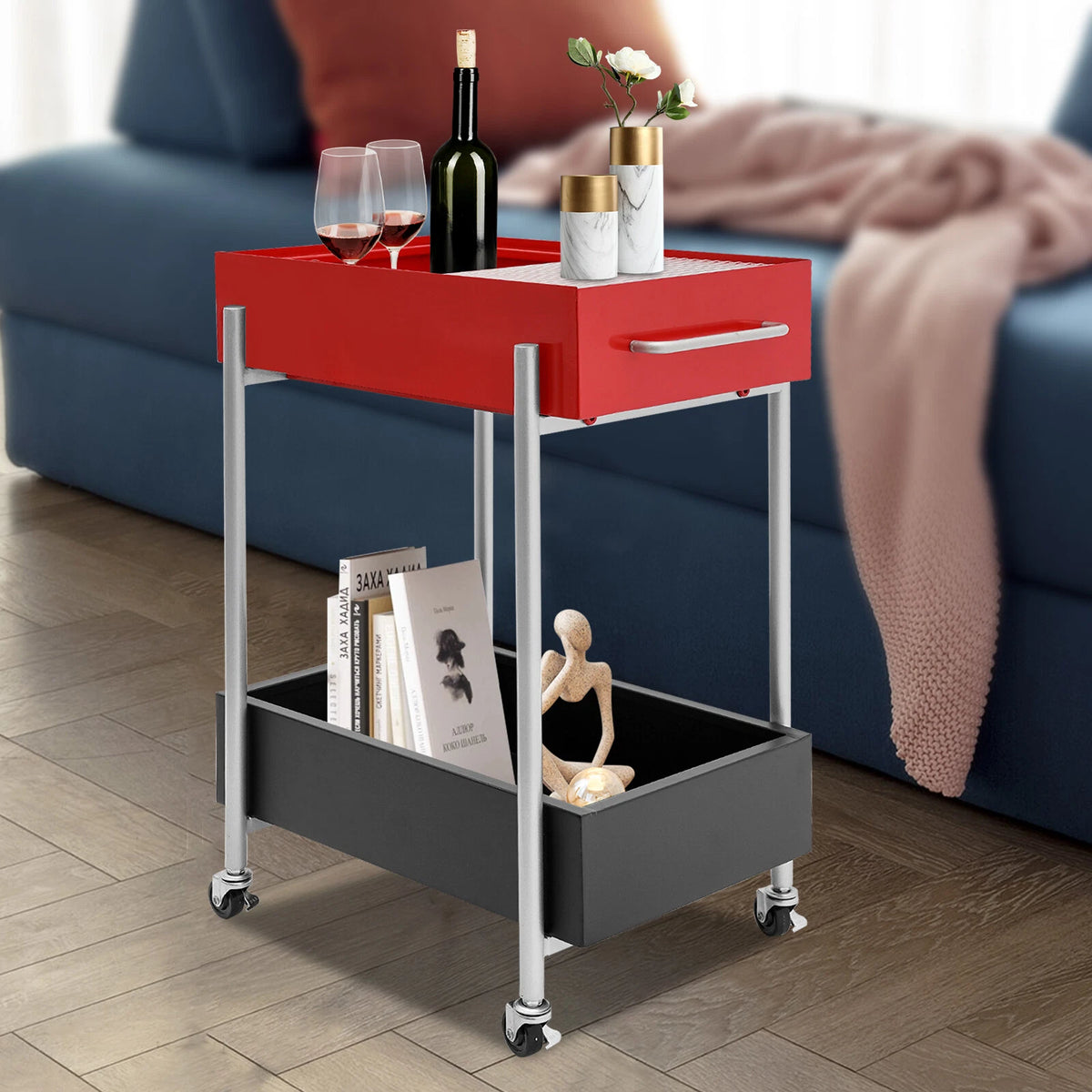 3 Tier Rolling Storage Trolley Cart for Kitchen Bathroom