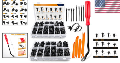480PCS Bumper Retainer Clips & Fastener Remover Kit for Toyota GM Ford Honda