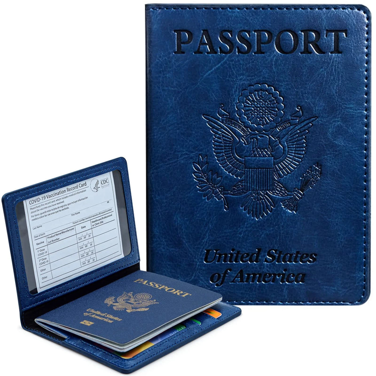 Passport Holder Cover Wallet Case RFID for Universal Use (0.3 x 4.1 x 5.5 inches)