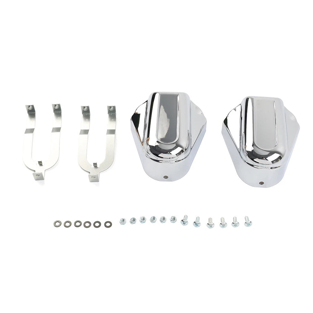 Chrome Bar Shield Rear Axle Covers for Harley Softail FLSTC FLSTN