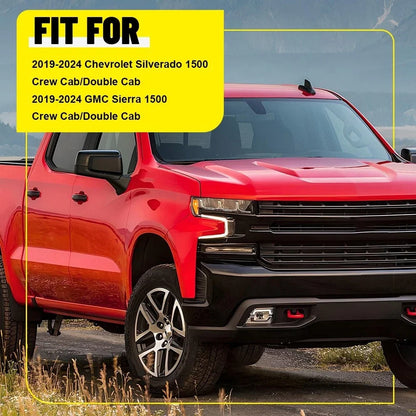 Pillar Post Set in Gloss Black for Chevy Silverado, GMC Sierra 2019-2024