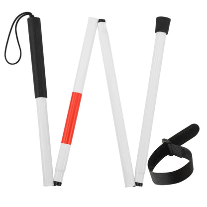 Folding Blind Cane Reflective Red Walking Stick for Vision (52 inch)