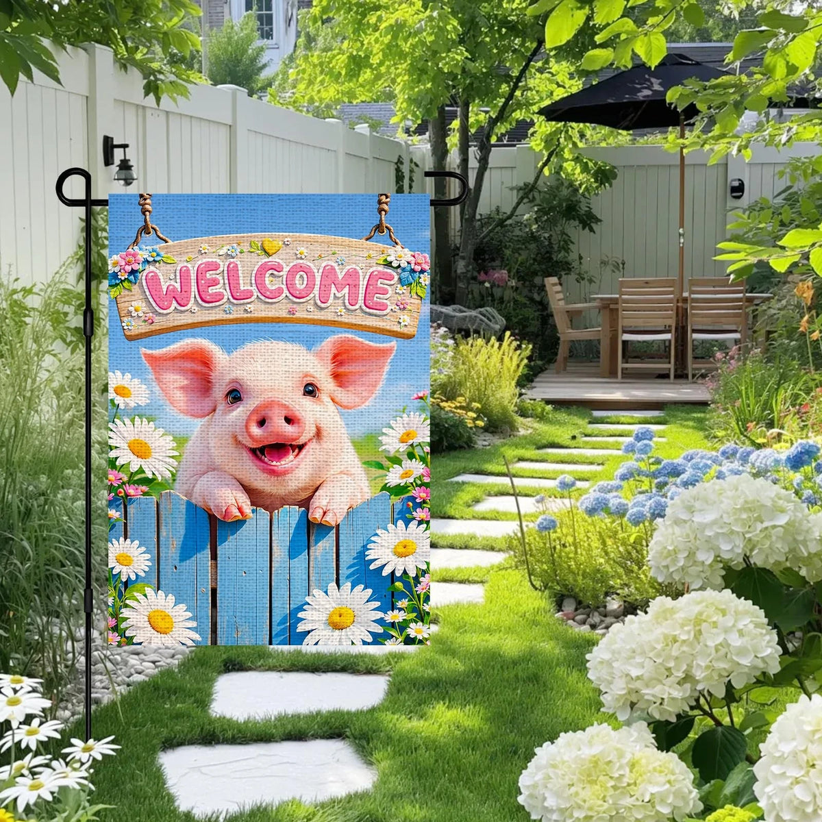 Garden Flag for Welcome Pig Spring (12x18 Inch)
