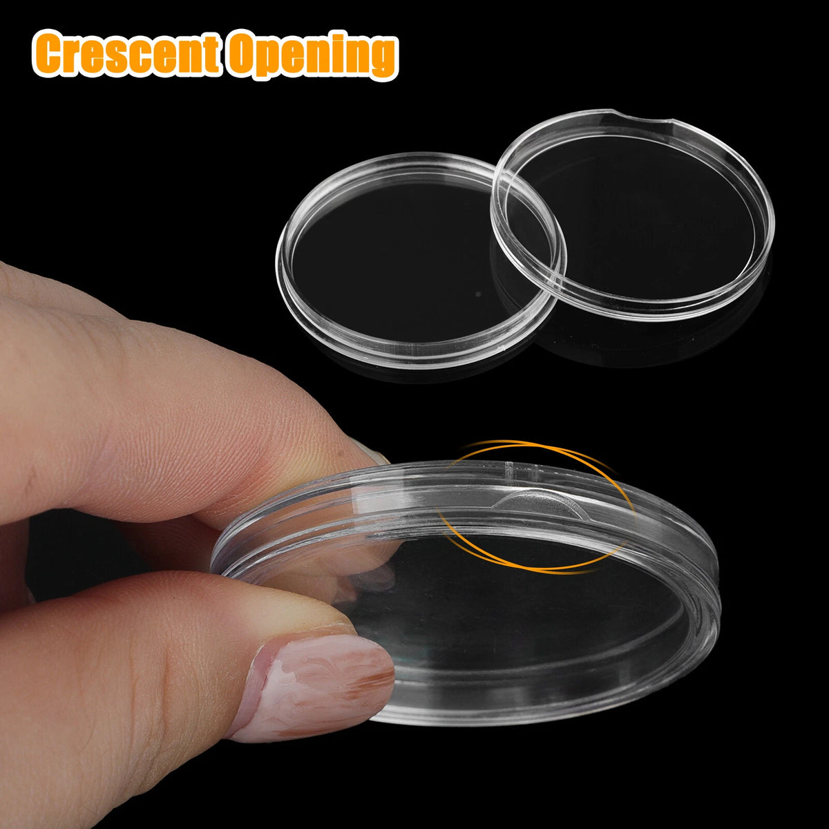 60PCS Coin Holder Capsules Case 39mm Clear for 1 Oz Silver Dollar