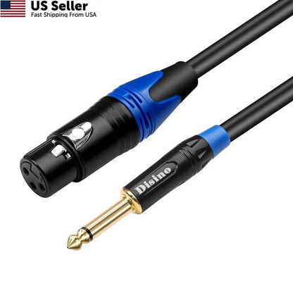 6.6 Feet Female XLR to 1/4 Inch TS Mono Jack Cable