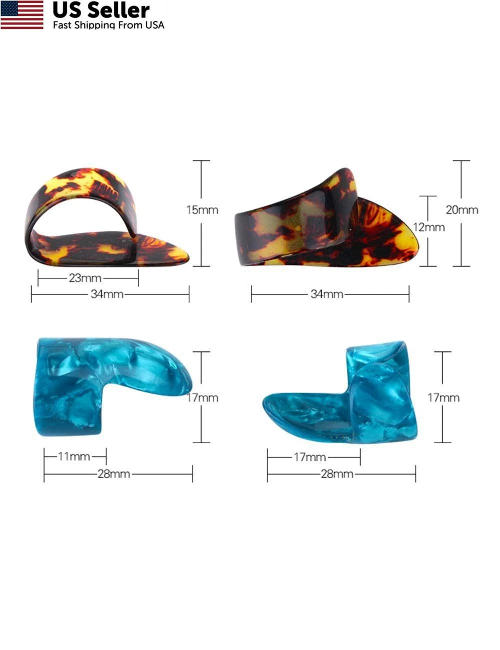 Thumb Finger Picks Plectrum for Guitar (No Specific Years)