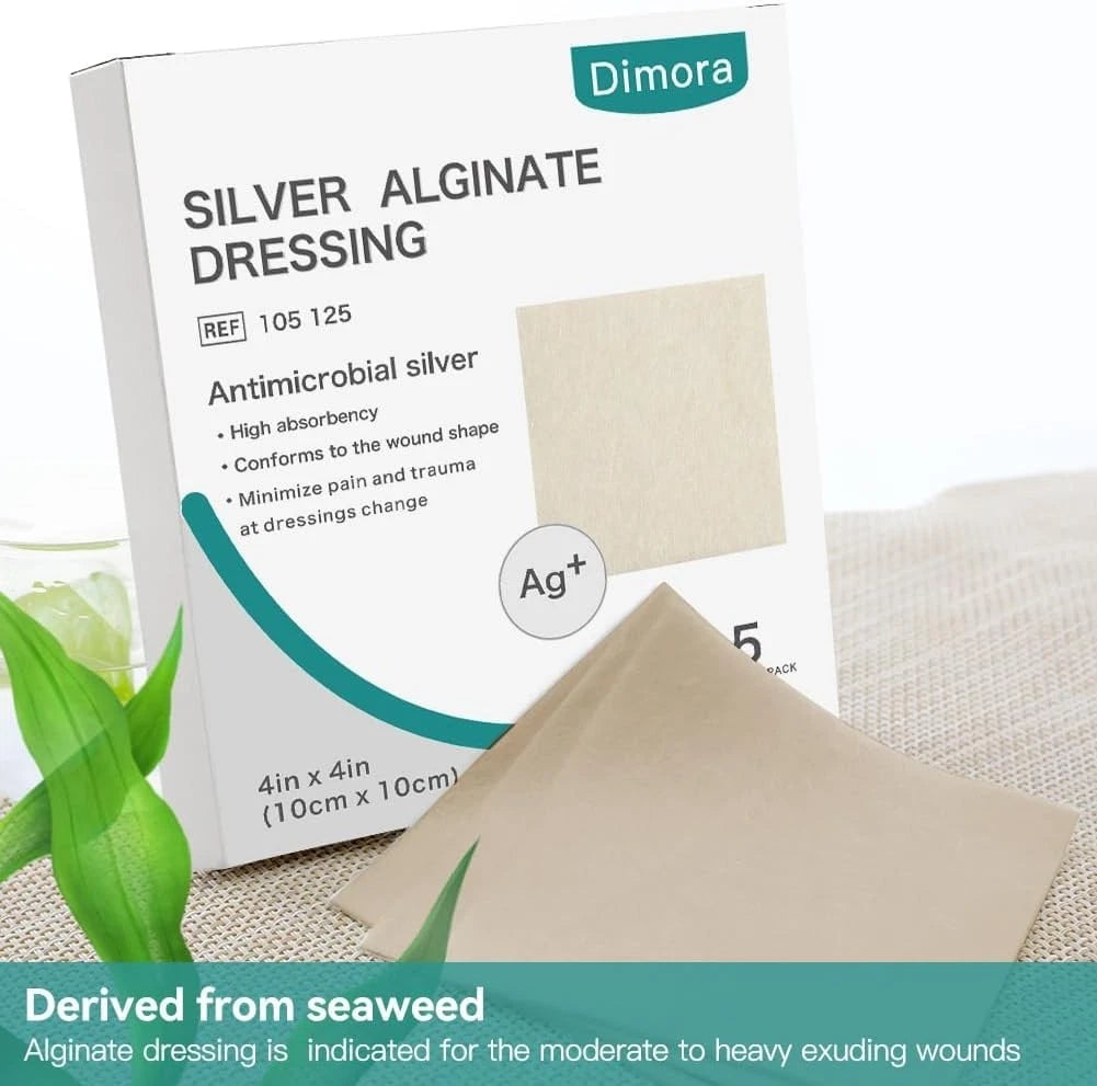 4X Dimora Silver Calcium Alginate Wound Dressing 4'' X 4''