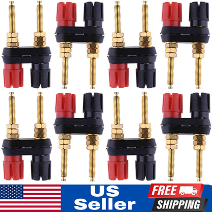 2X Extended Speaker Banana Plug Binding Post Terminal Connector Sockets