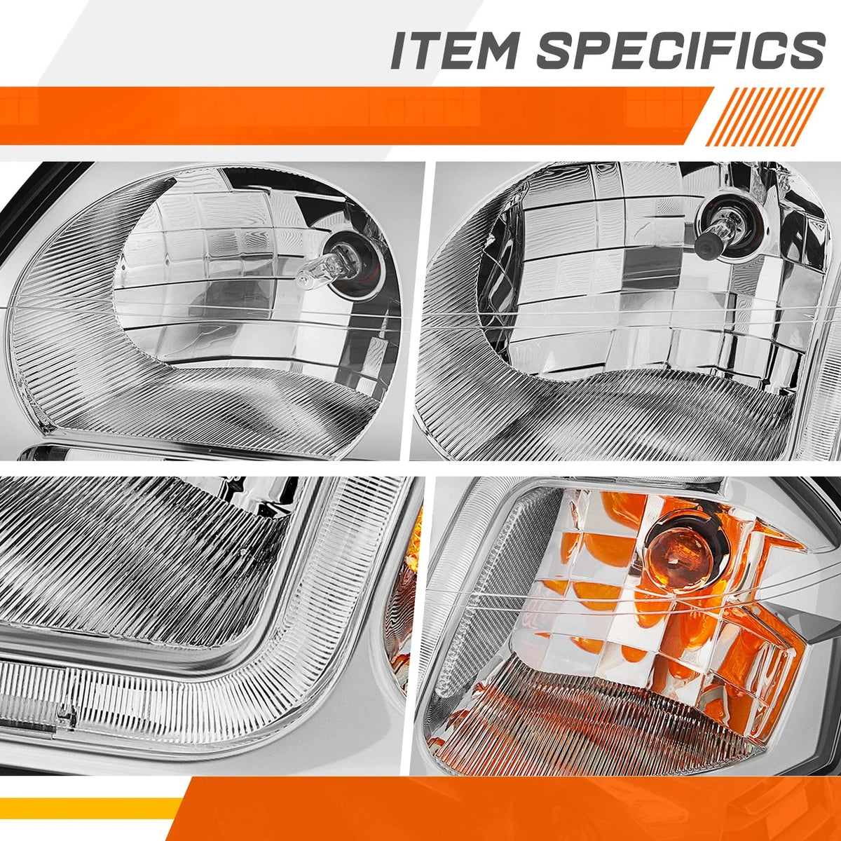 Chrome Housing LED DRL Headlights for Chevy Impala 2000-2005