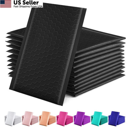 50 Pack Black Bubble Mailers 4x8 Padded Shipping Envelopes