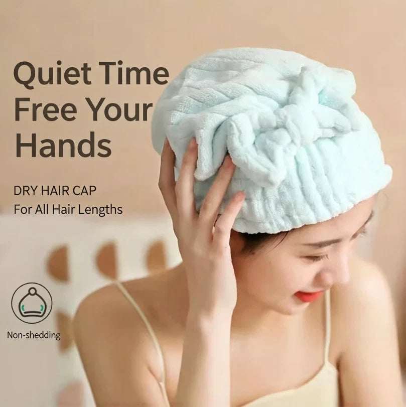 Absorbent Quick-Dry Women's Bow French Drying Cap - Thick Cute Turban