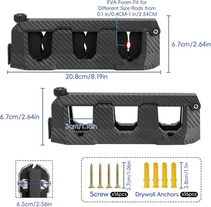 4-Pack Wall Mounted Fishing Rod Holders for Fishing Gear
