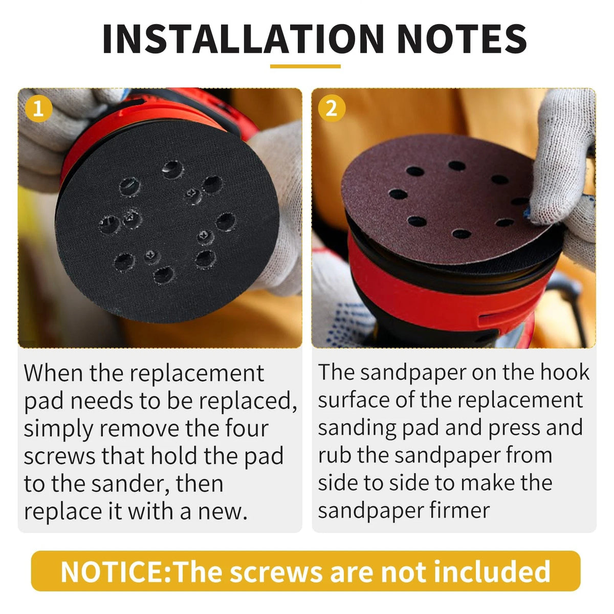2X 5 Inch 8 Hole Hook Loop Sander Pad for Craftsman