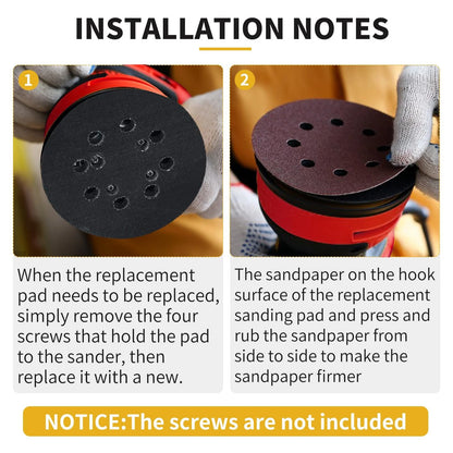 2X 5 Inch 8 Hole Hook Loop Sander Pad for Craftsman