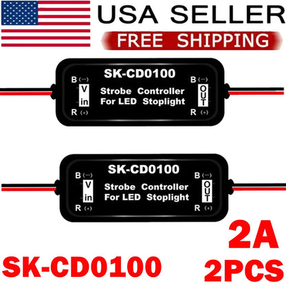 2X CD0100 Flash Strobe Controllers for Car LED Brake Stop Light