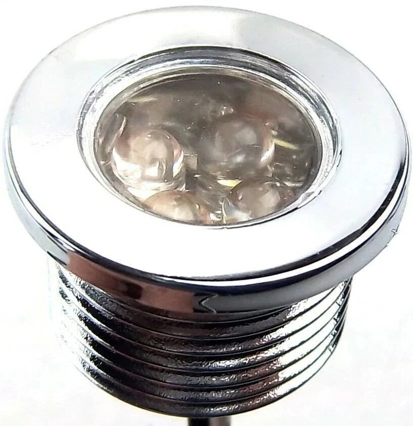 License Plate LED Light for Universal Fit (UP#38690) - 4 Red LEDs, Chrome Face