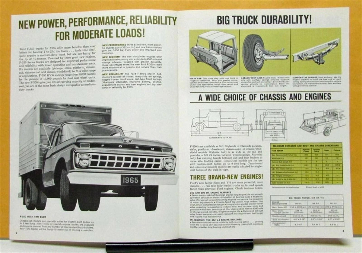 Sales Brochure Folder for Ford F350 Pickup (1965)