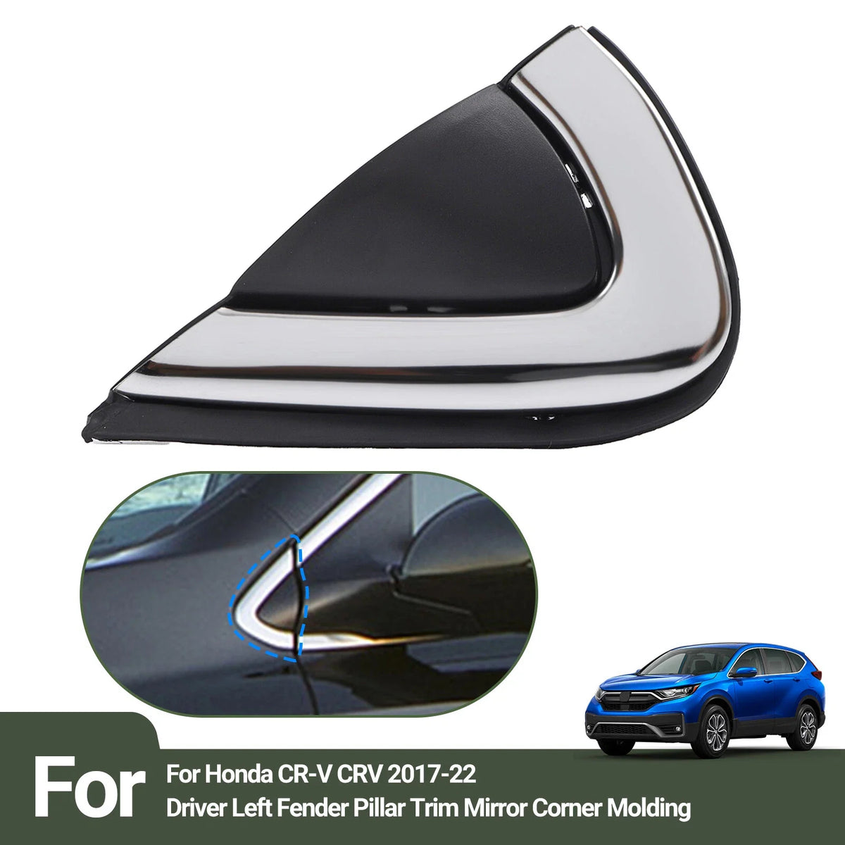 Corner Triangle Trim for Left Driver Mirror - Honda CR-V (2017-2022)