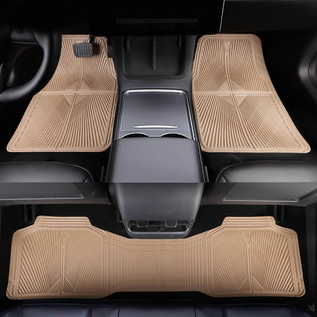 Set of 4 Beige Rubber Floor Mats & Cargo Liner for