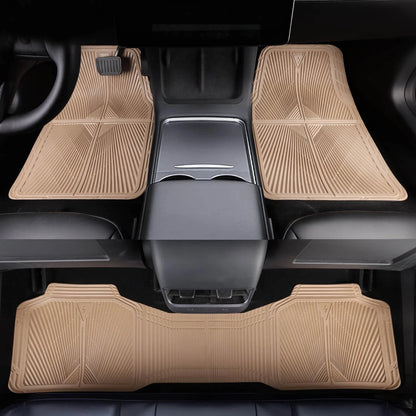 Set of 4 Beige Rubber Floor Mats & Cargo Liner for