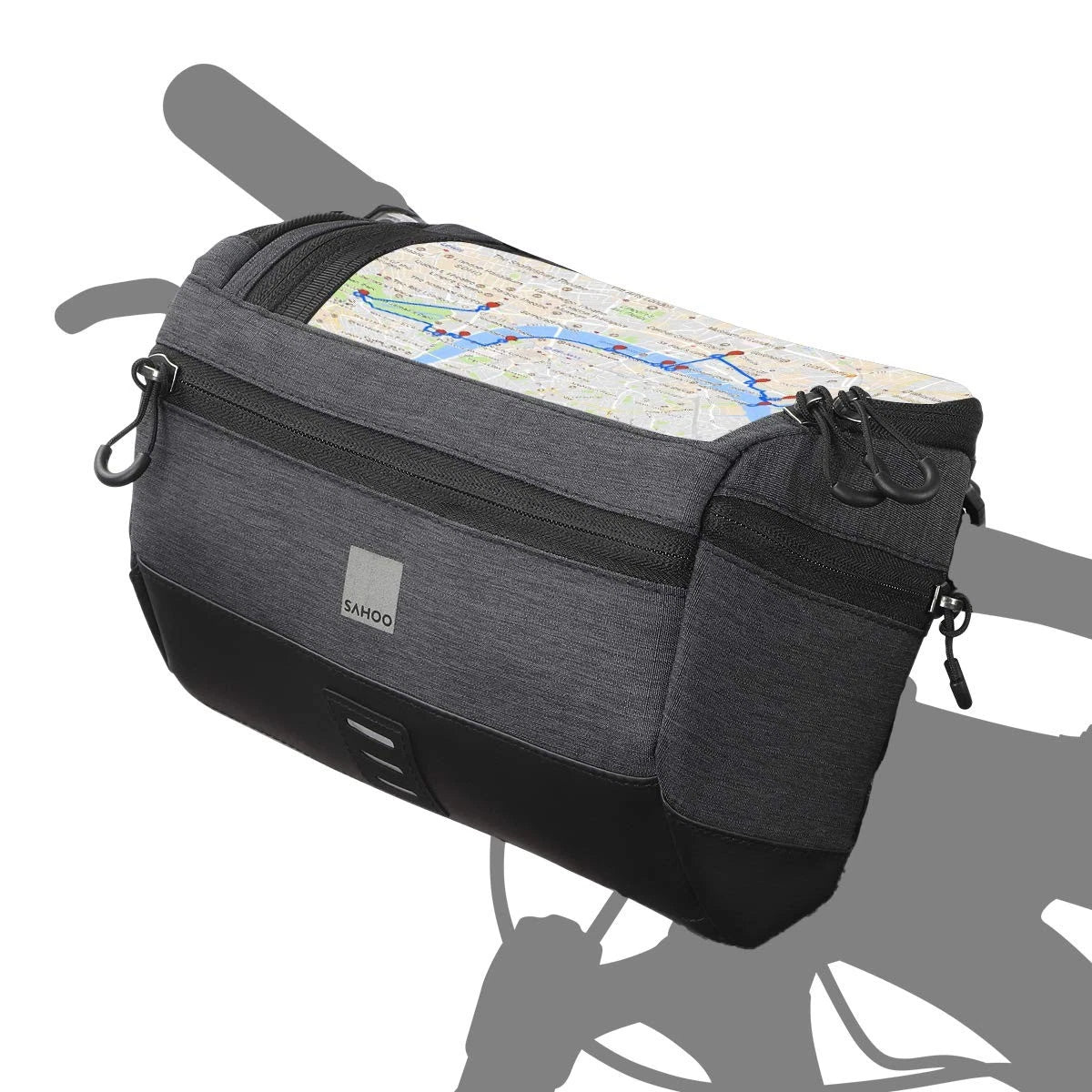 Bike Handlebar Bag for Bicycle with Map Holder