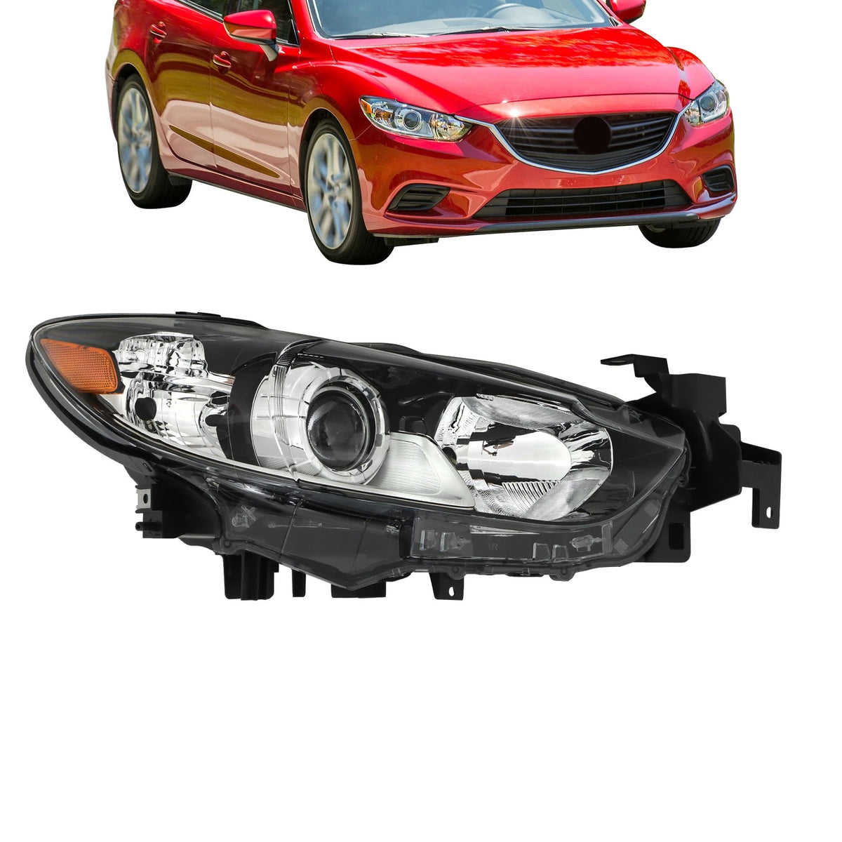 RH Headlight for Mazda 6 (2014–2017) MA2519160 Halogen Clear Lens