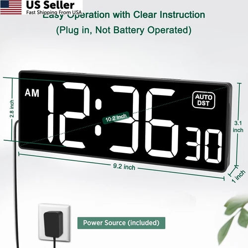 LED Digital Wall Clock for Soobest (10.2")