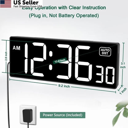 LED Digital Wall Clock for Soobest (10.2")