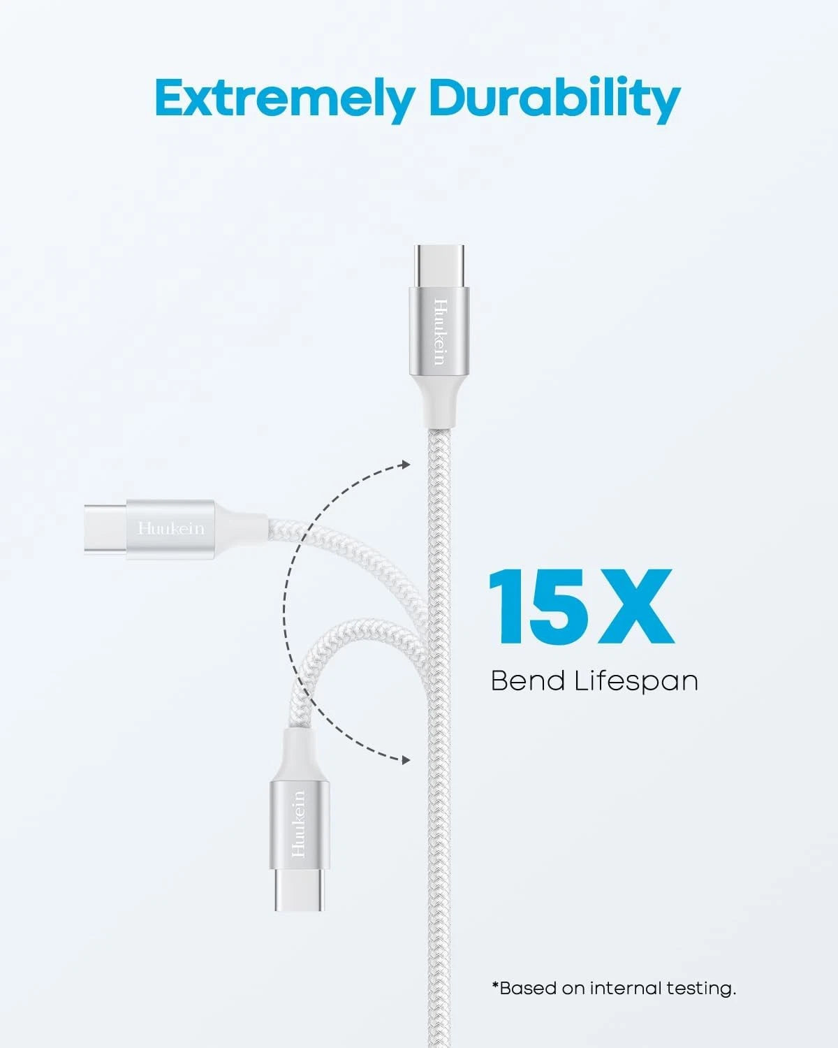 2X Short USB C Cable 1ft for Carplay (A to C) - White