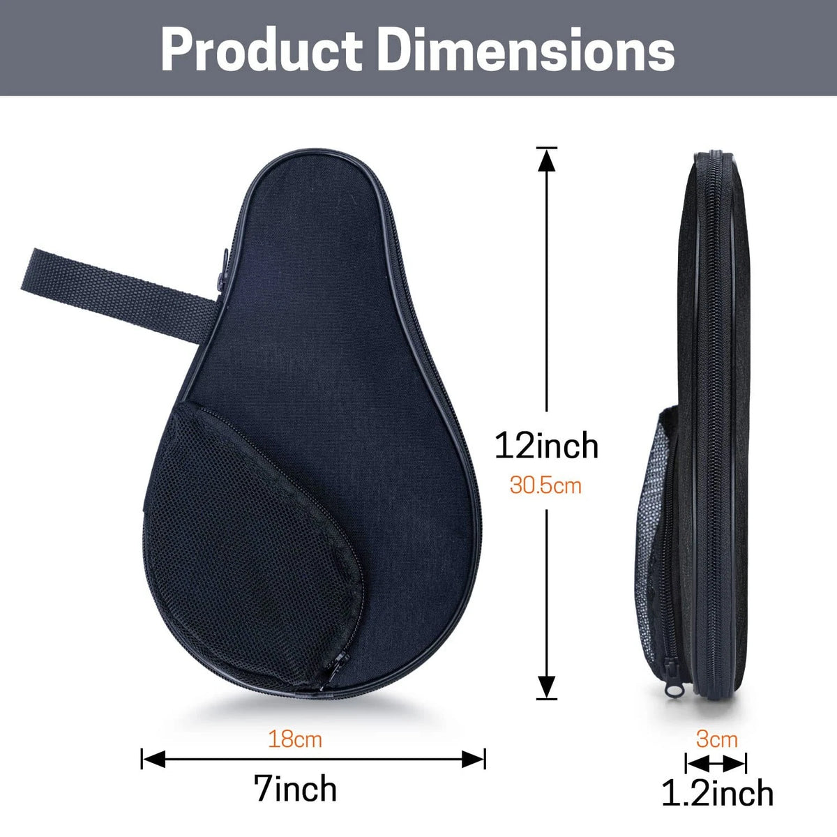 Table Tennis Racket Cover for VISEMAN (One Size) - Black