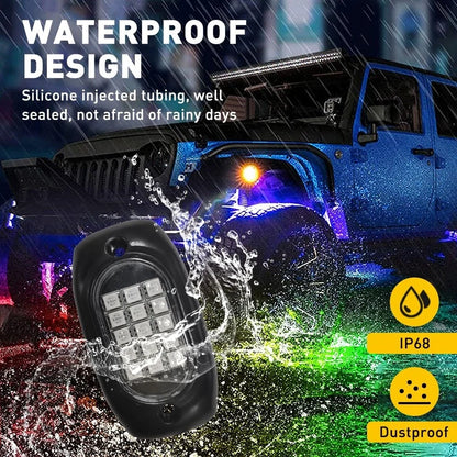 Offroad RGB LED Rock Lights with Bluetooth - Wireless Setup