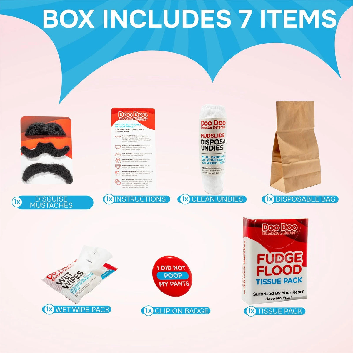 Emergency Shart Kit - 7 Items - Poop Prank Gift