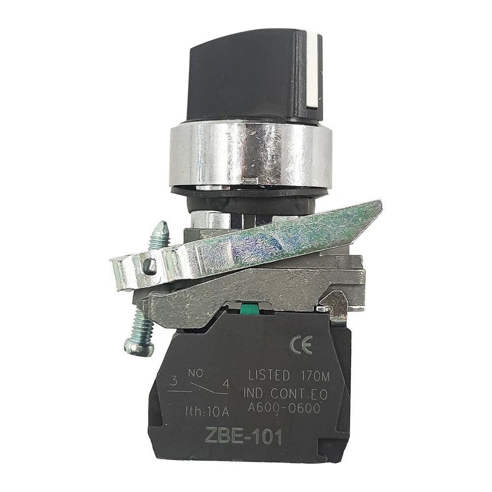 2Pcs XB4-BD21 Selector Switch Metal 22mm 2-Position Stay Put 1NO