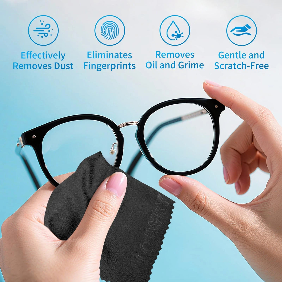 Set of 6 Eye Glass Clean Cloths 6x7in, Individually Wrapped