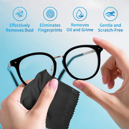Set of 6 Eye Glass Clean Cloths 6x7in, Individually Wrapped