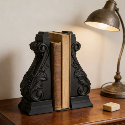 Set of 2 Decorative Roman Column Bookends for Shelves, Office, Home
